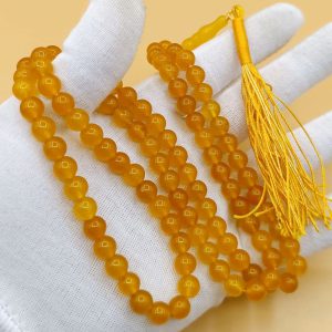 تسبیح عقیق زرد کد ۱۱۷۷۲