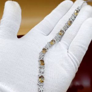 دستبند سیترین طبیعی کد ۱۱۷۷۵