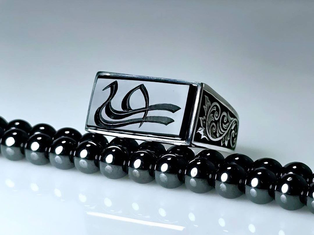 انگشتر حکاکی عقیق کد 11788 - Image 2
