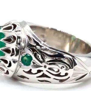 انگشتر زمرد معدنی زامبیا کد ۱۱۷۹۶