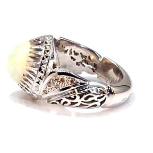 انگشتر اوپال سفید طبیعی کد ۱۱۷۹۷