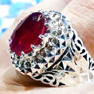 انگشتر یاقوت سرخ طبیعی کد ۱۱۸۱۲