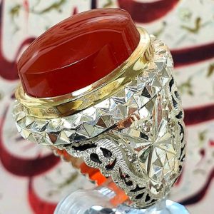 انگشتر عقیق یمنی سرخ کد ۱۱۸۱۵