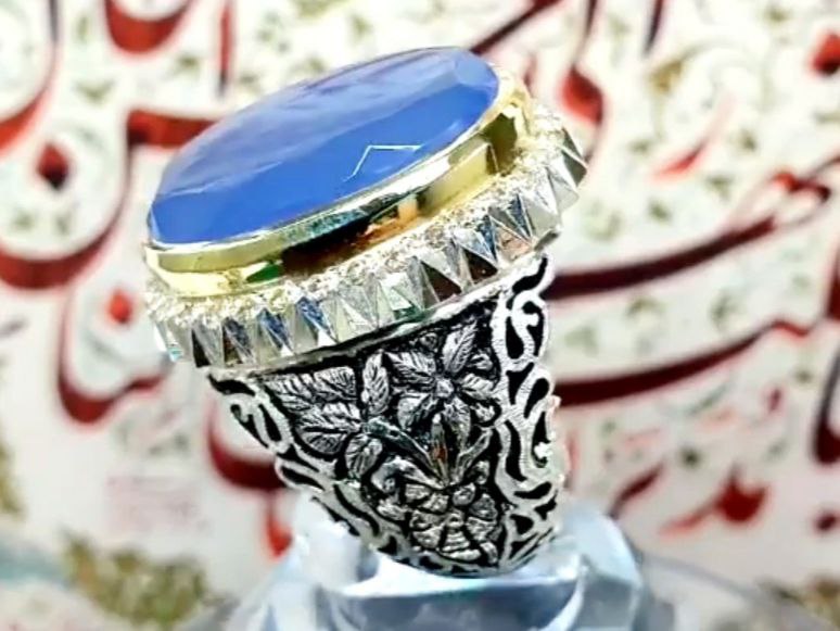 انگشتر عقیق یمن کبود کد 11814 - Image 2