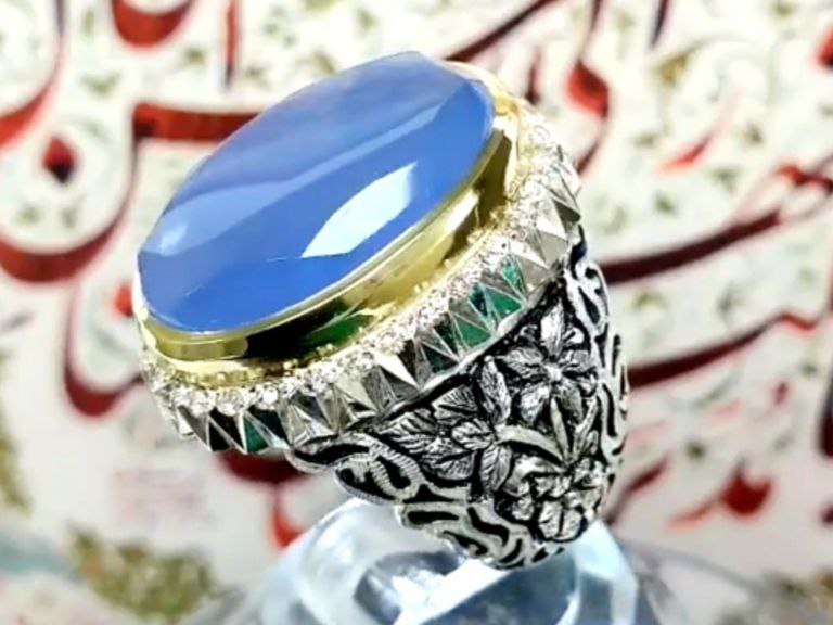 انگشتر عقیق یمن کبود کد 11814