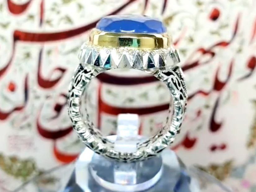 انگشتر عقیق یمن کبود کد 11814 - Image 3