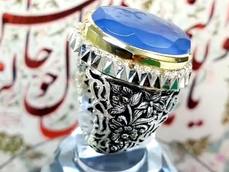 انگشتر عقیق یمن کبود کد 11814 - Image 4