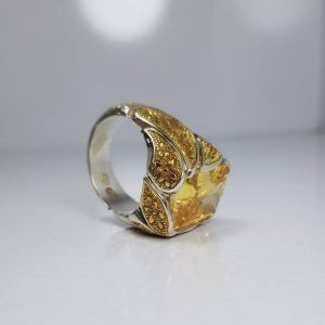 انگشتر زیرکونیوم طلایی کد ۱۱۸۲۹