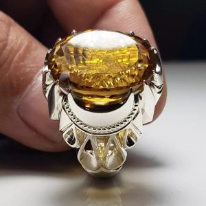 انگشتر سیترین طلایی طبیعی کد ۱۱۸۴۱