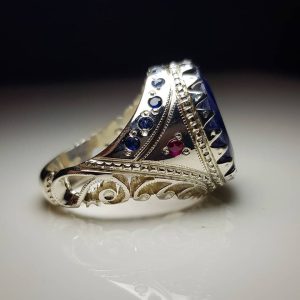 انگشتر یاقوت کبود طبیعی کد ۱۱۸۴۸