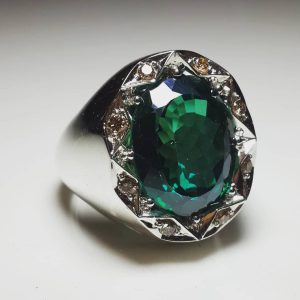 انگشتر توپاز سبز کد ۱۱۸۵۴