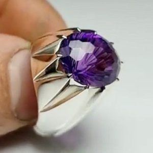 انگشتر آمیتیست مردانه کد ۱۱۸۵۵