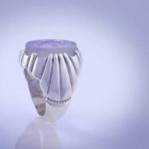 انگشتر حکاکی عقیق کبود یمنی کد ۱۱۸۸۳