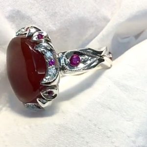 انگشتر عقیق یمنی سرخ کد ۱۱۸۸۵