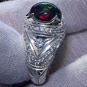 انگشتر اوپال مشکی مردانه کد ۱۱۸۸۸