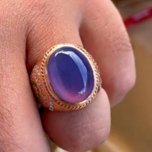 انگشتر عقیق کبود یمنی کد ۱۱۸۹۲