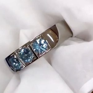 انگشتر توپاز آبی مردانه کد ۱۱۸۹۵