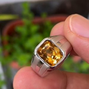 انگشتر سیترین مردانه کد ۱۱۹۰۱