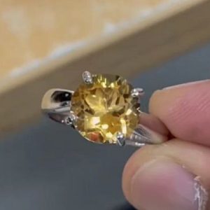 انگشتر سیترین طبیعی مردانه کد ۱۱۹۱۰