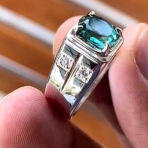 انگشتر توپاز سبز مردانه کد ۱۱۹۲۶