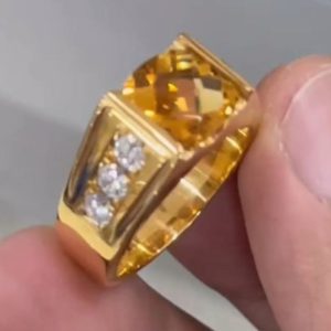 انگشتر سیترین مردانه کد ۱۱۹۲۸