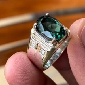انگشتر توپاز سبز مردانه اصلی کد ۱۱۹۳۳