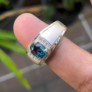 انگشتر توپاز آبی مردانه اصلی کد ۱۱۹۴۸