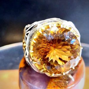 انگشتر سیترین مردانه کد ۱۱۹۶۱