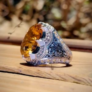 انگشتر سیترین مردانه کد ۱۱۹۶۴