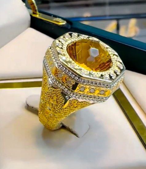 انگشتر سیترین مردانه کد 11967
