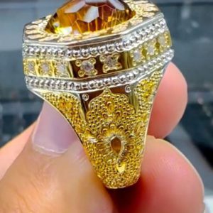 انگشتر سیترین مردانه کد ۱۱۹۶۷