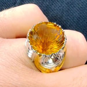 انگشتر سیترین مردانه کد ۱۱۹۶۹