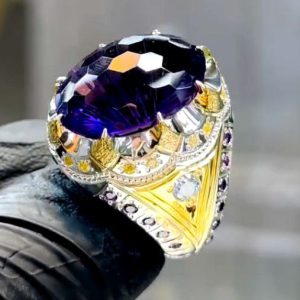 انگشتر آمیتیست مردانه کد ۱۱۹۷۲