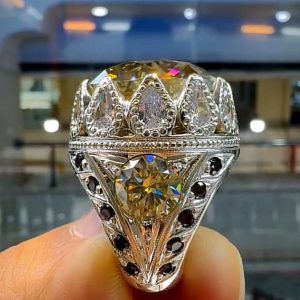 انگشتر موزانایت طلایی مردانه کد ۱۱۹۷۳