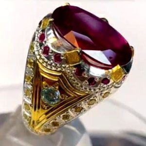 انگشتر یاقوت سرخ مردانه کد ۱۱۹۷۷