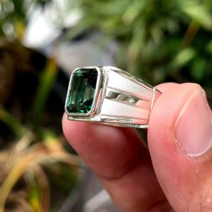 انگشتر توپاز سبز مردانه کد ۱۱۹۸۵