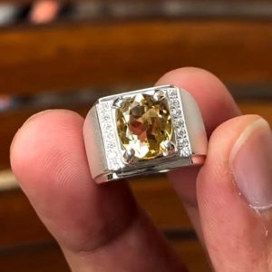 انگشتر سیترین مردانه کد ۱۱۹۸۷