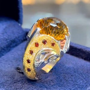 انگشتر سیترین مردانه کد ۱۱۹۹۴