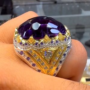 انگشتر آمیتیست مردانه کد ۱۲۰۰۴