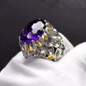 انگشتر آمیتیست مردانه کد ۱۲۰۱۱