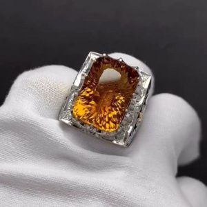 انگشتر سیترین مردانه کد ۱۲۰۱۲