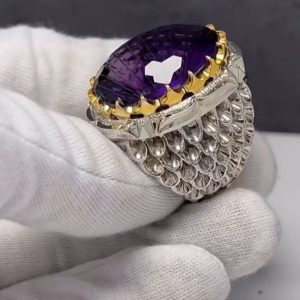 انگشتر آمیتیست مردانه کد ۱۲۰۱۳