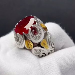 انگشتر یاقوت سرخ مردانه کد ۱۲۰۱۵
