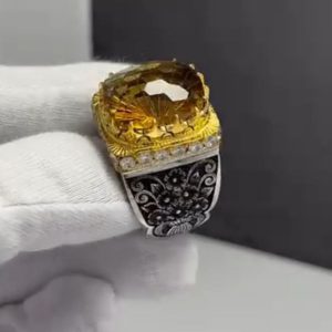 انگشتر سیترین مردانه کد ۱۲۰۱۷