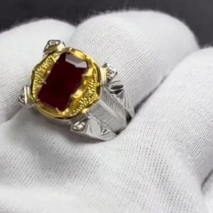 انگشتر یاقوت سرخ مردانه کد ۱۲۰۲۲