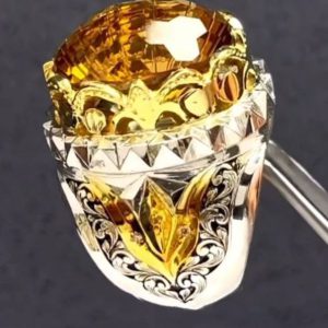 انگشتر سیترین مردانه کد ۱۲۰۲۶