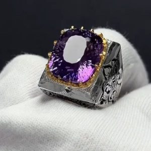 انگشتر آمیتیست مردانه کد ۱۲۰۲۹