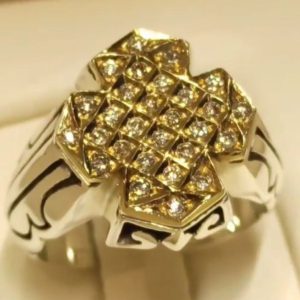 انگشتر الماس طبیعی مردانه کد ۱۲۰۳۳