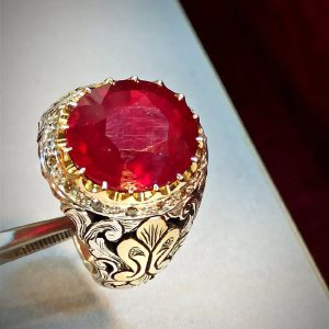 انگشتر یاقوت سرخ مردانه کد ۱۲۰۳۶