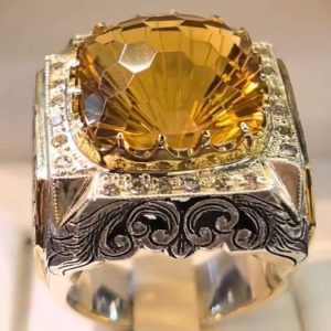 انگشتر سیترین مردانه کد ۱۲۰۴۱